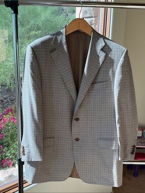 Canali Light Gray Windowpane Sport Coat